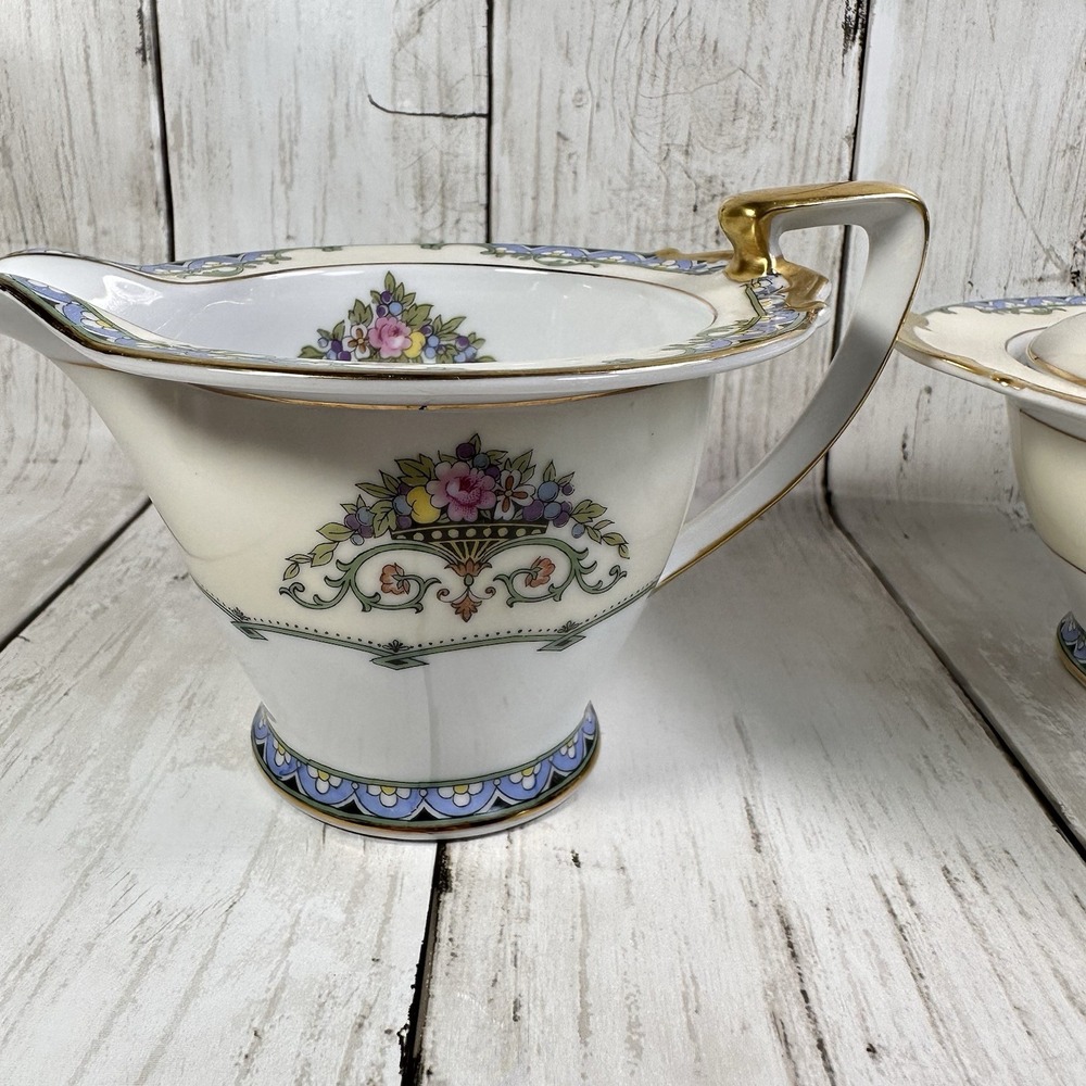 Vintage Noritake Favorita‎ Morimura Gold Trim  Cream and Sugar Bowl - Picture 11 of 16